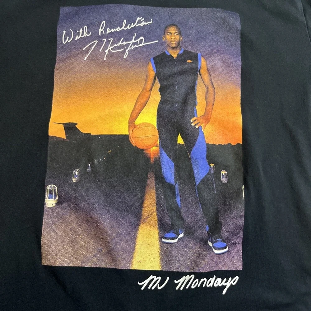 Jordan Shirt Mens Medium Black Basketball Graphic Tee Nike Jumpman MJ EUC D1-70